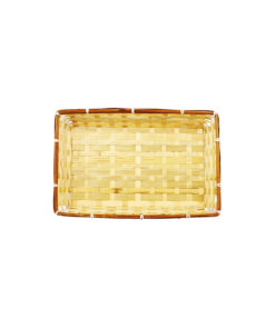 Alternative view of Bordered Bamboo Rectangle Basket 32x24x7cm