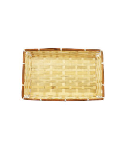 Rectangular Bordered Bamboo Baskets 38 x 24 x 8cm