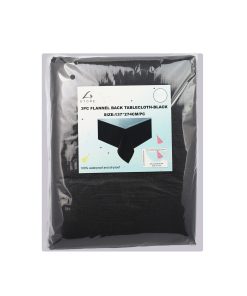 Black Flannel Back Tablecloth 137x274cm 3PC