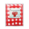 Red Gingham Flannel Back Tablecloth 137x274cm 3PC