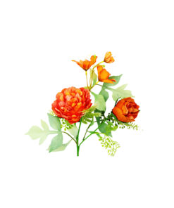Alternative view of Orange Peony 2 Head 45cm