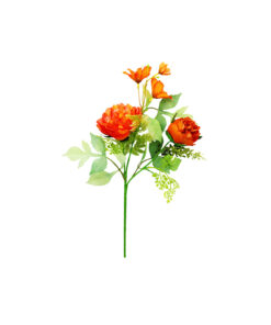 Orange Peony 2 Head 45cm