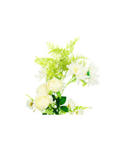 Alternative view of White Rose And White Dahlia Bush 6 Heads 49cm