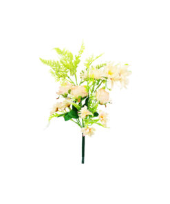Peach Rose And Peach Dahlia Bush 6 Heads 49cm