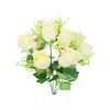 White Rose Bush 9 Heads 38cm