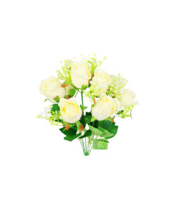 Alternative view of White Rose Bush 9 Heads 38cm