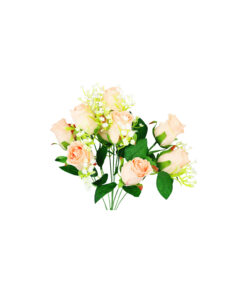 Alternative view of Peach Rose Bush 9 Heads 38cm