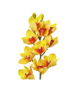 Yellow Orchid With Pink Stamen 71cm