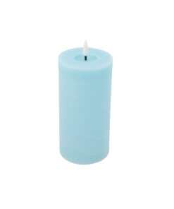 Light Blue LED Flameless Candle 7.5 x 15cm
