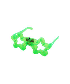 Neon Green LED Star Glasses 14.5 x 6cm