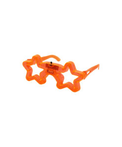 Neon Orange LED Star Glasses 14.5 x 6cm