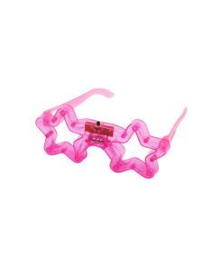Neon Pink LED Star Glasses 14.5 x 6cm