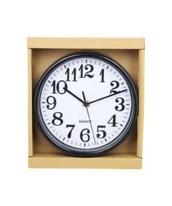 Clock Black With White Face 20cm