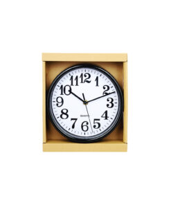 Clock Black With White Face 20cm