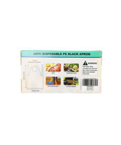 Disposable Black PE Apron 80x120cm 20pc
