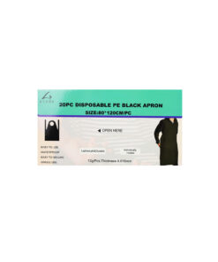 Disposable Black PE Apron 20pc