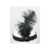 Black Flapper Headband With Feather
