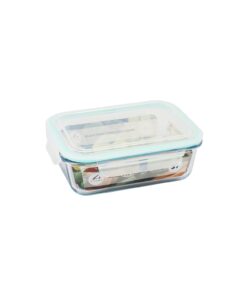 Glass Storage Container With Plastic Snap Lid 890ml 20.6x15.6x7.5cm