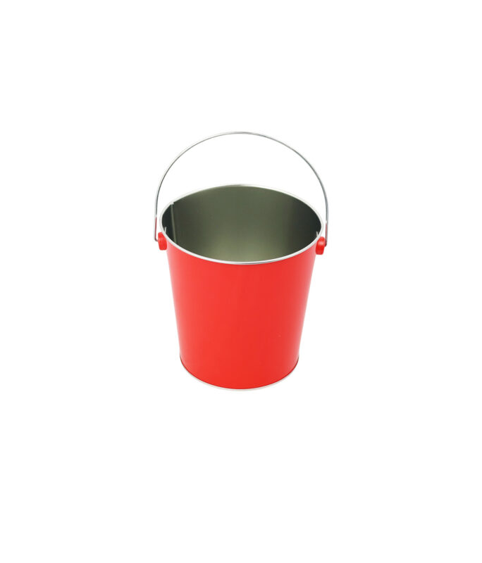 Red Metal Bucket With Handle 13 x 13cm LookSharpStore
