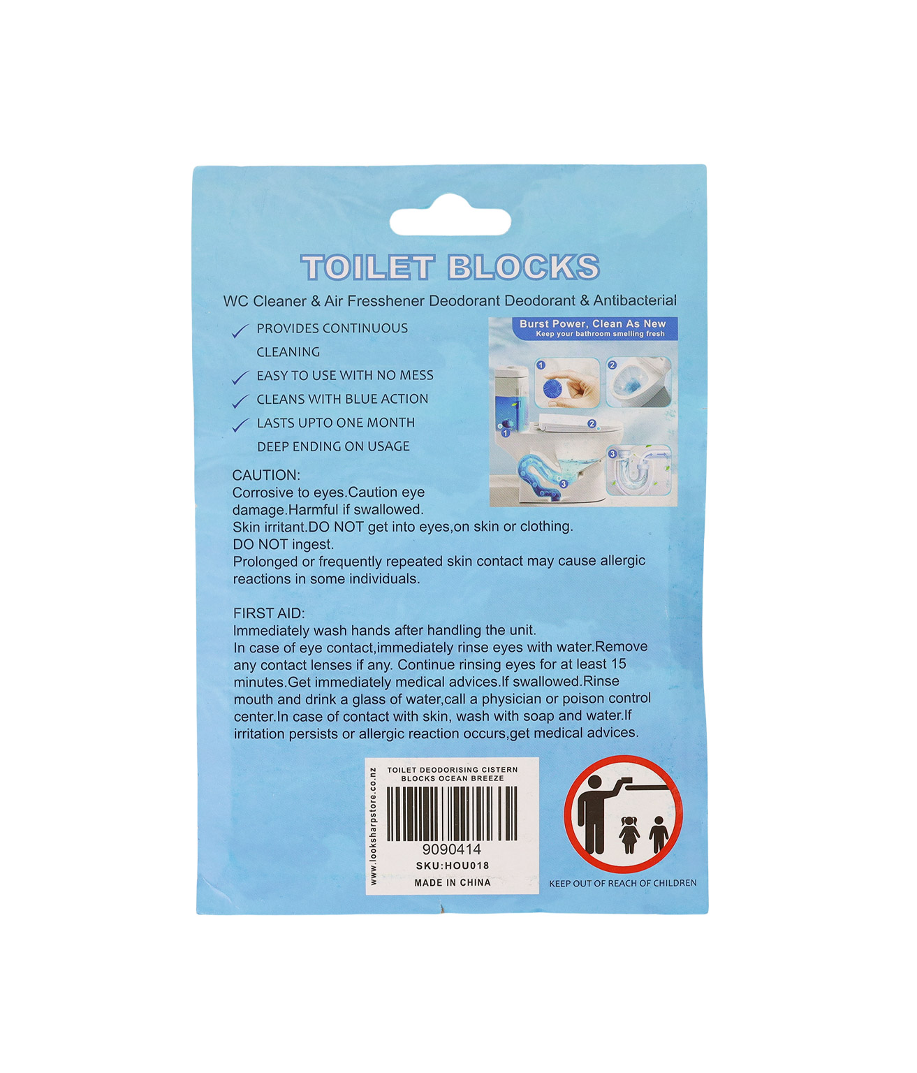 Toilet Deodorising Cistern Block Ocean LookSharpStore