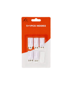 5 Rectangle Hooks +1 Adhesive