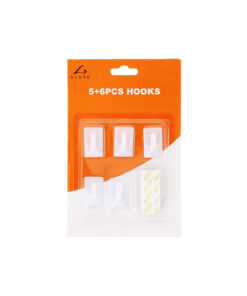 5 Rectangle Hooks +6 Adhesive