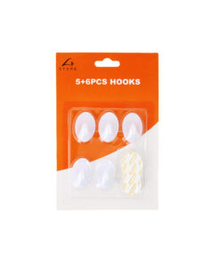 5 Oval Hooks +6 Adhesive