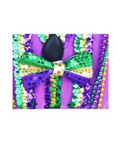Mardi Gras Set - Necklace, Bowtie, Suspender, and Hat
