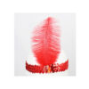 Red Flapper Headband with Feather