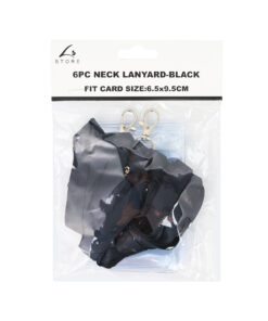 Black Neck Lanyard 6pc 6.5 x 9.5cm