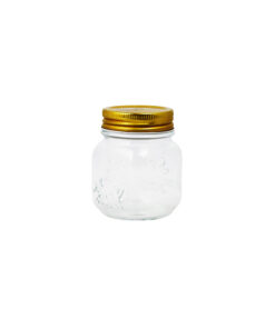 Glass Jar with Gold Lid 150ml 6.2x6.2x8.4cm