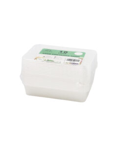 Clear PP Rectangular Food Container 10pc 500ml