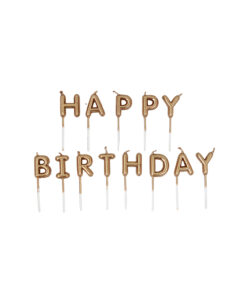 Rose Gold Foil Balloon Happy Birthday Pick Candles