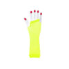 Neon Yellow Fishnet Long Gloves