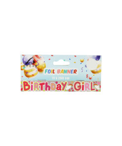 Grey Birthday Girl Foil Banner 11 x 260 cm