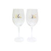 Mr & Mrs Clear Stem Wine Glass Set
