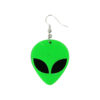Neon Green Alien Earrings 5.5 x 3cm
