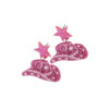 Glitter Pink Hat Earrings 4 x 4cm