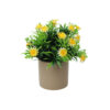 Yellow Artificial Daisy with Grey Pot 8.5 x 8.5 x 18cm