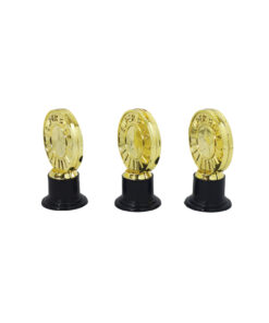 Gold Plastics Circle Trophy Set 3pcs