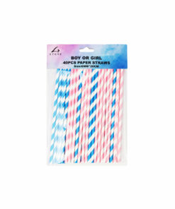 Boy or Girl Paper Straws 40pcs