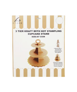 Kraft 3 Tier Cupcake Stand With Hot Stampling 30x33cm