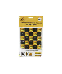 Gold & Black Double-Sided Square Foil Balloon 25pc