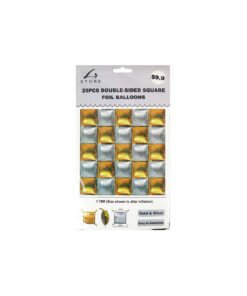 Gold & Silver Double-Sided Square Foil Balloon 25pc