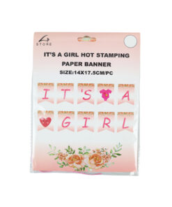 It's a girl Hot Stamping Paper Banner 14x17.5cm