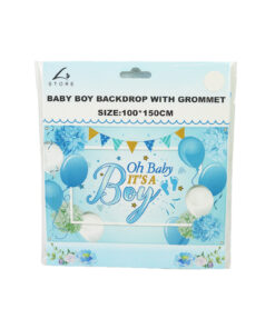 Baby Boy Backdrop with Grommet 100x150cm