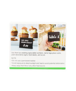 "L" Shaped PVC Small Black Chalk Board Signs 12pc 10x7.5cm