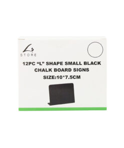 "L" Shaped PVC Small Black Chalk Board Signs 12pc 10x7.5cm