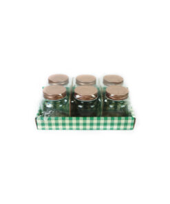 Glass Storage Jar with Copper Lid 160ml 6pk