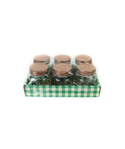 Glass Storage Jar with Copper Lid 80ml 6pk